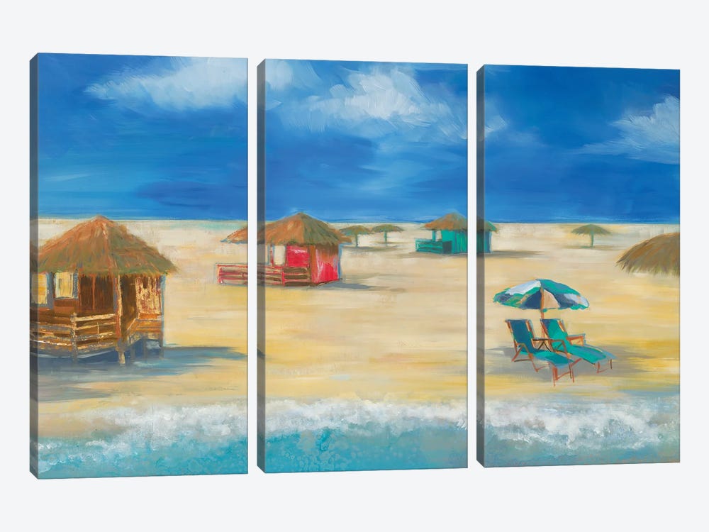 Beach Bungalows by Liz Jardine 3-piece Canvas Artwork
