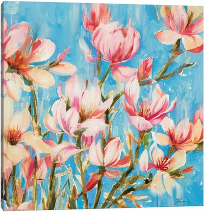 Magnolias In Bloom Canvas Art Print - Magnolia Art