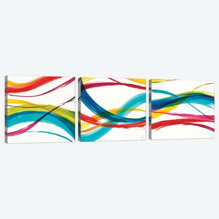 Neon Currents Triptych Canvas Print Set #JAR3HSET001} by Liz Jardine Canvas Artwork