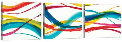 Neon Currents Triptych Canvas Art Print - Art Sets | Triptych & Diptych Wall Art