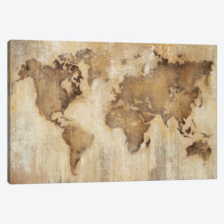 Map Of The World Canvas Print #JAR83} by Liz Jardine Art Print