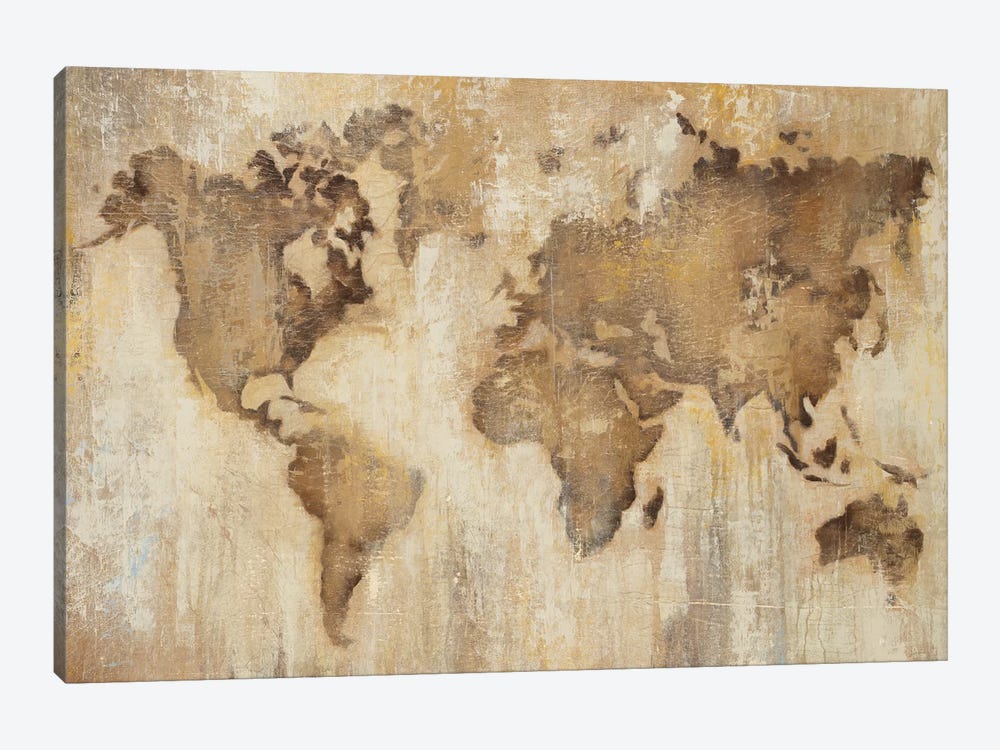 Map Of The World by Liz Jardine 1-piece Canvas Art