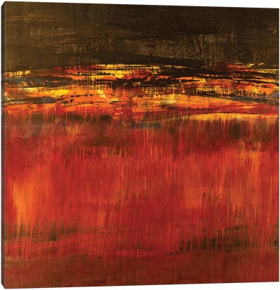 Molten Lava Canvas Art Print - Red Abstract Art