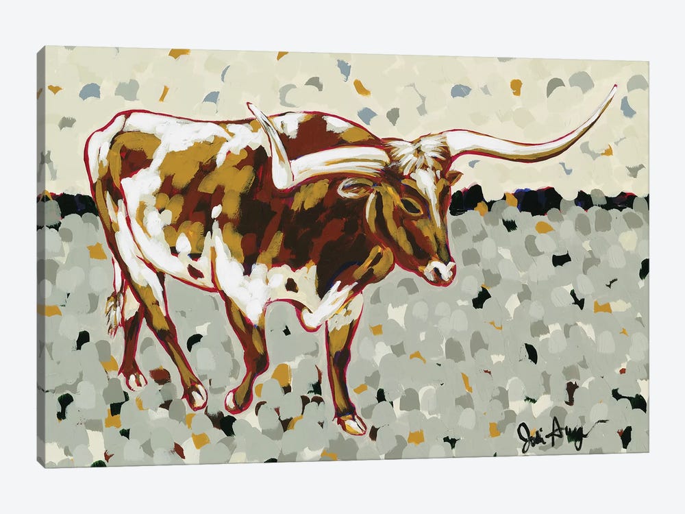 Longhorn Steer by Jodi Augustine 1-piece Canvas Wall Art