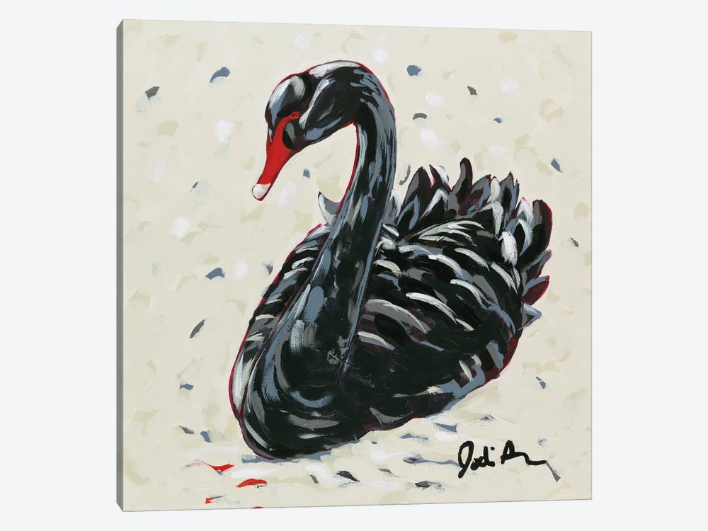 Black Swan by Jodi Augustine 1-piece Canvas Art Print