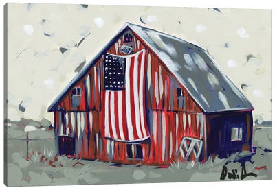 Farm Pop Barn I-Flag Canvas Art Print