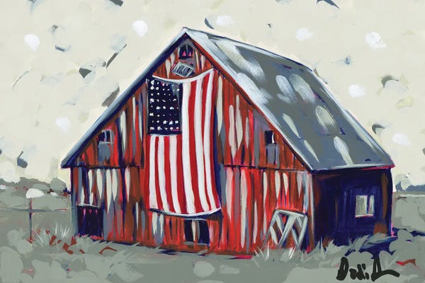 American Flags: Farm Pop Barn I-Flag by Jodi Augustine