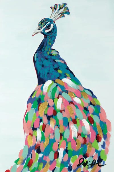 Folksy Fauna: Pop Peacock II by Jodi Augustine