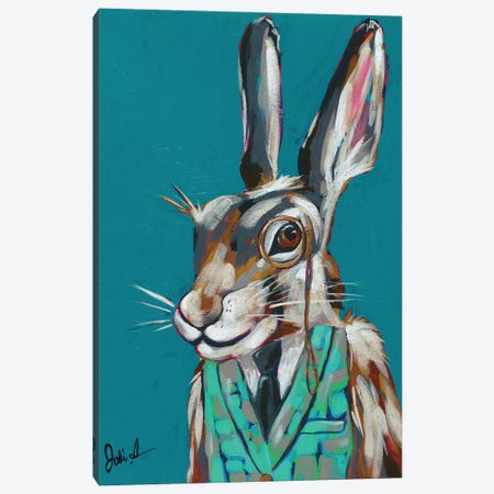 Spy Animals III-Riddler Rabbit Canvas Print #JAU49} by Jodi Augustine Canvas Wall Art