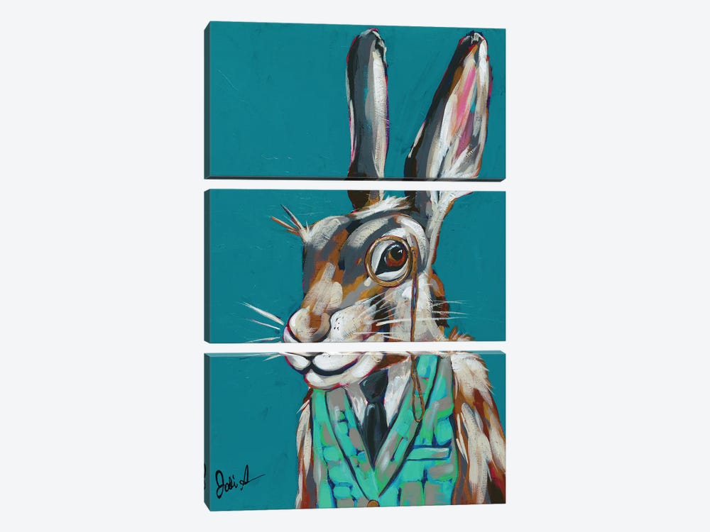 Spy Animals III-Riddler Rabbit by Jodi Augustine 3-piece Canvas Art Print