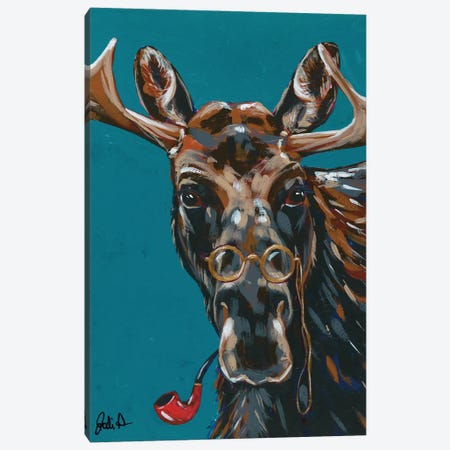 Spy Animals II-Mystery Moose Canvas Print #JAU50} by Jodi Augustine Canvas Art Print