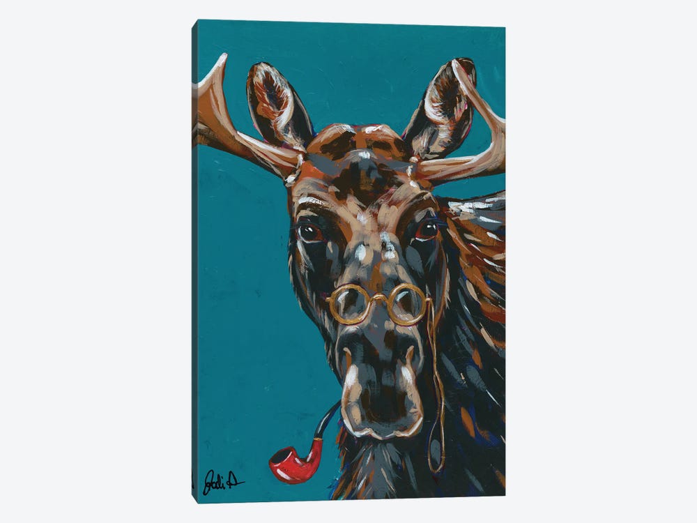 Spy Animals II-Mystery Moose by Jodi Augustine 1-piece Canvas Print