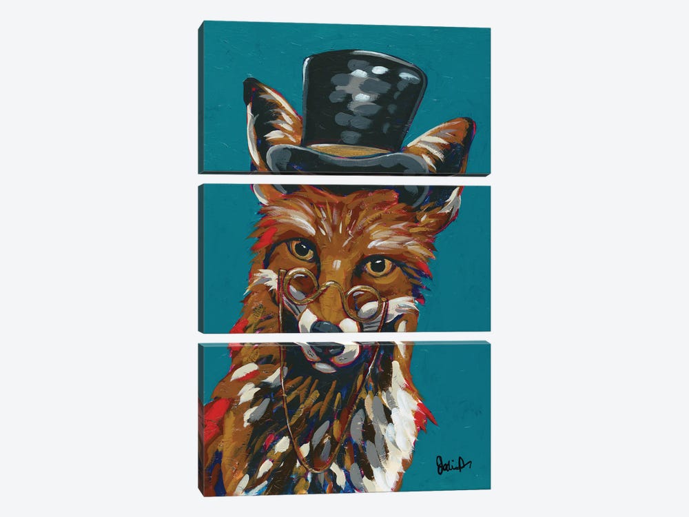 Spy Animals IV-Sly Fox by Jodi Augustine 3-piece Canvas Art Print