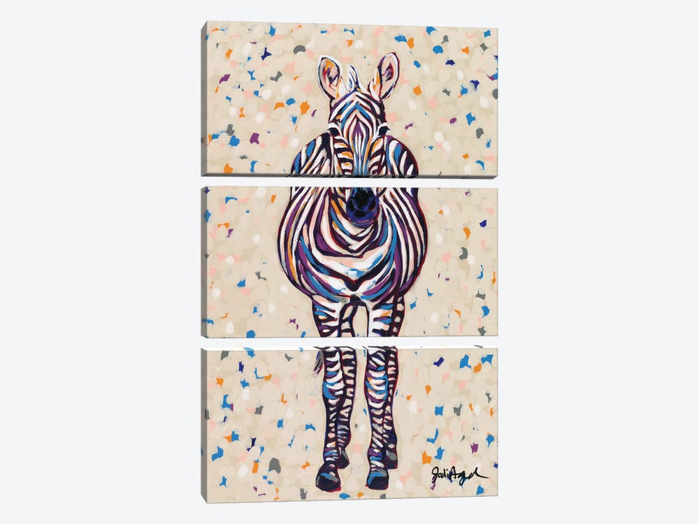 Fruit Stripe Zebra by Jodi Augustine 3-piece Canvas Print