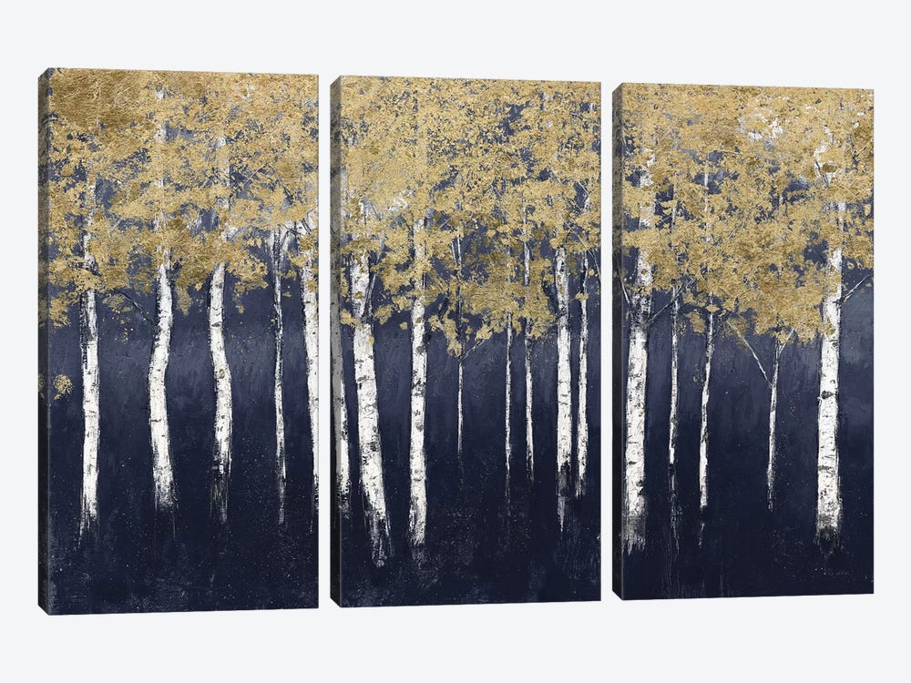 Shimmering Forest Indigo by James Wiens 3-piece Canvas Artwork