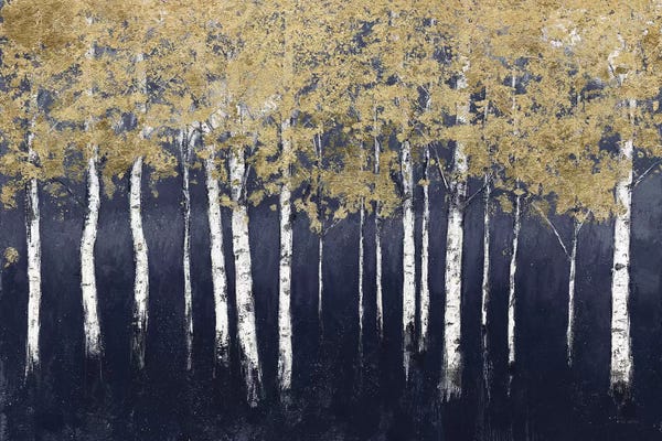 Birch Trees: Shimmering Forest Indigo by James Wiens