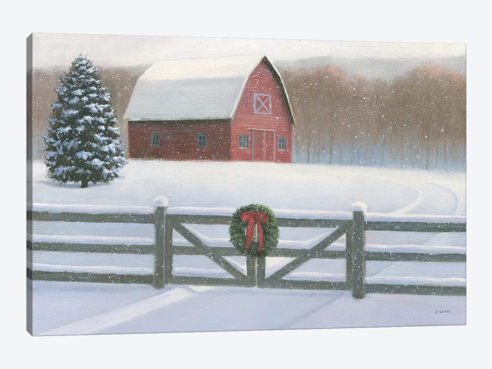 Farmhouse Christmas by James Wiens 1-piece Canvas Artwork