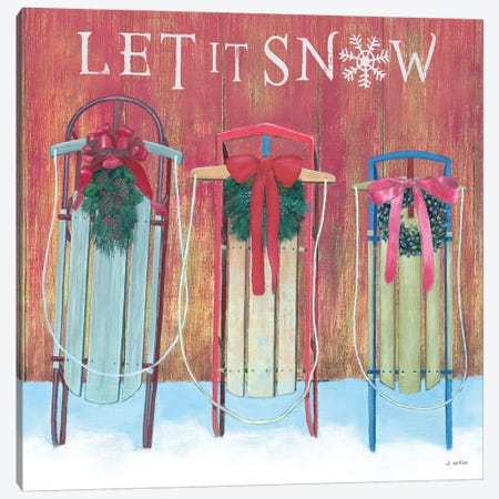 Let It Snow - Family Sleds Canvas Print #JAW11} by James Wiens Canvas Print