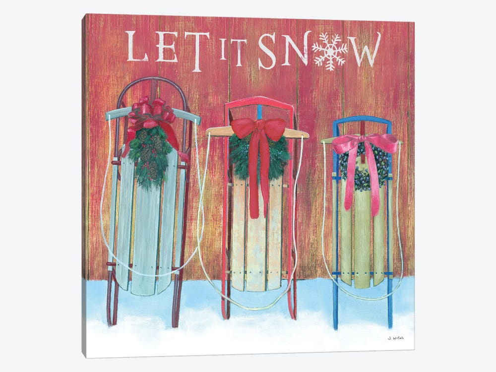 Let It Snow - Family Sleds by James Wiens 1-piece Canvas Print