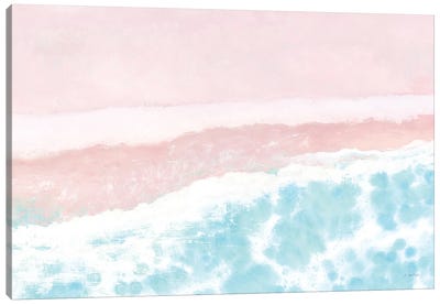 Sky Seaview I No Umbrellas Pink Canvas Art Print - James Wiens