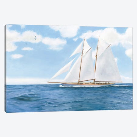 Majestic Sailboat White Sails Canvas Print #JAW129} by James Wiens Canvas Art