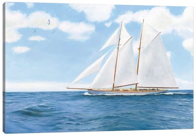 Majestic Sailboat White Sails Canvas Art Print - James Wiens