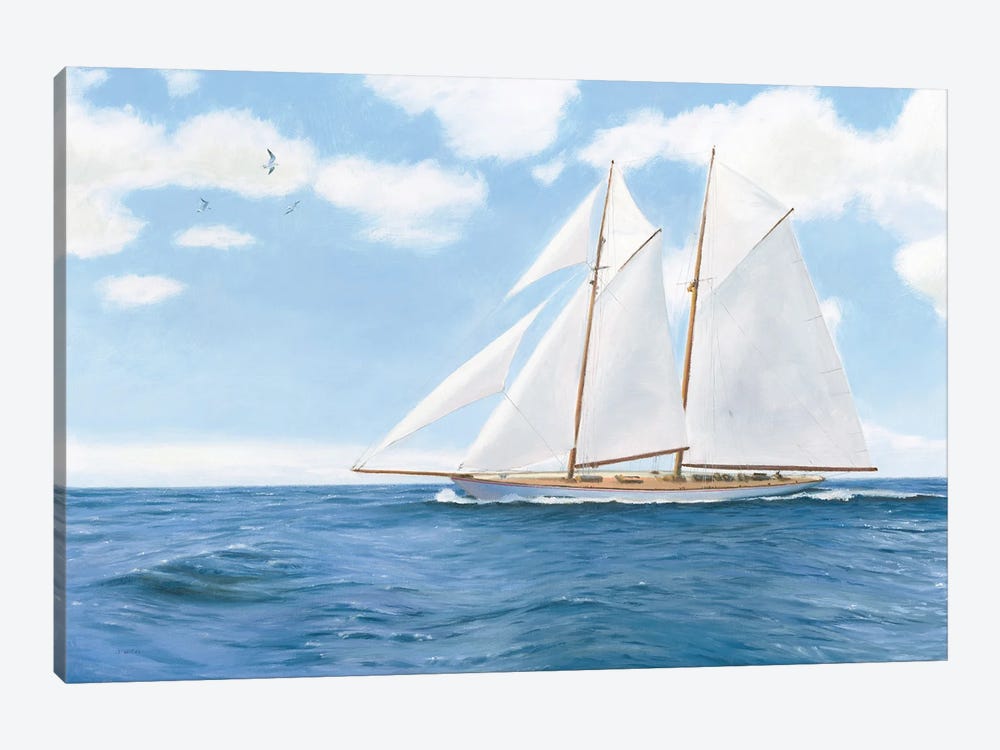 Majestic Sailboat White Sails by James Wiens 1-piece Canvas Wall Art