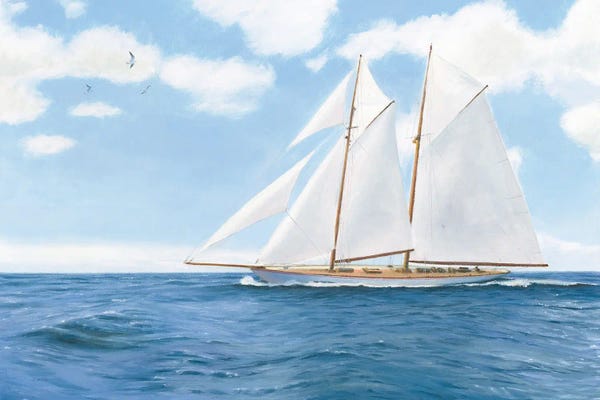 Sailboats: Majestic Sailboat White Sails by James Wiens