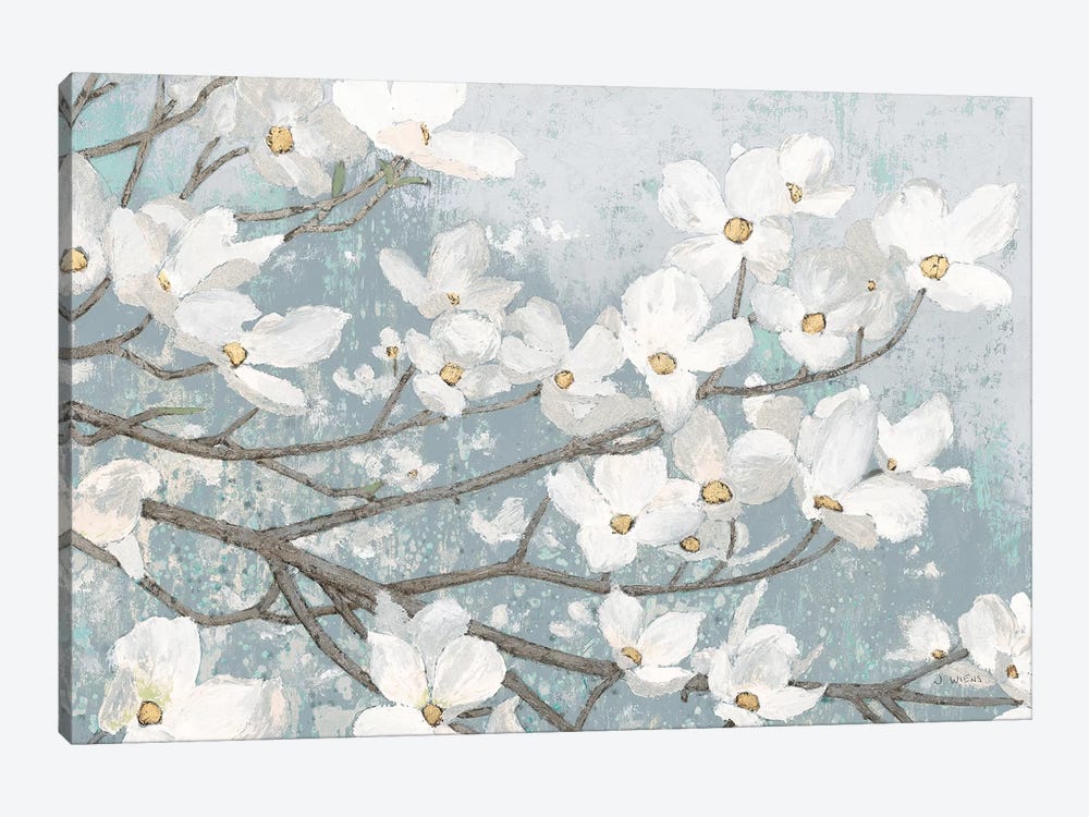 Dogwood Blossoms II In Blue Gray Crop by James Wiens 1-piece Canvas Print