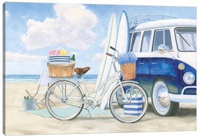 Beach Time I Canvas Art Print - Bicycle Art