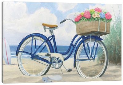 Beach Time II Canvas Art Print - Bicycle Art