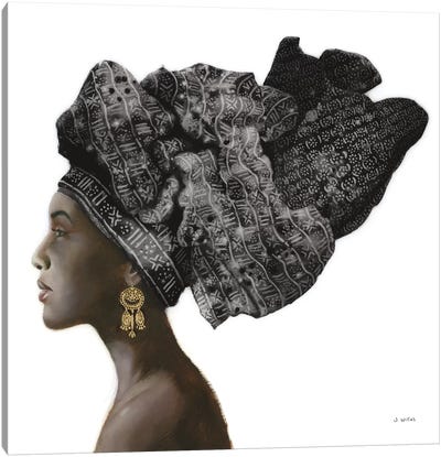 Pure Style Black Canvas Art Print - African Heritage Art