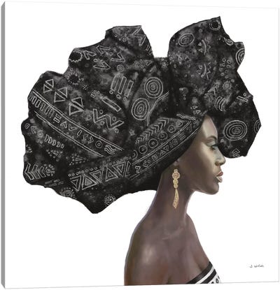Pure Style II Black Canvas Art Print - African Heritage Art