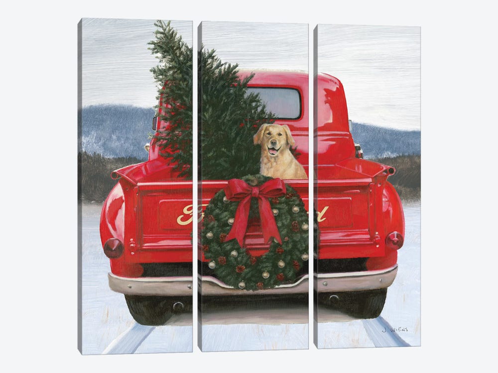 Christmas in the Heartland IV Ford by James Wiens 3-piece Canvas Art Print