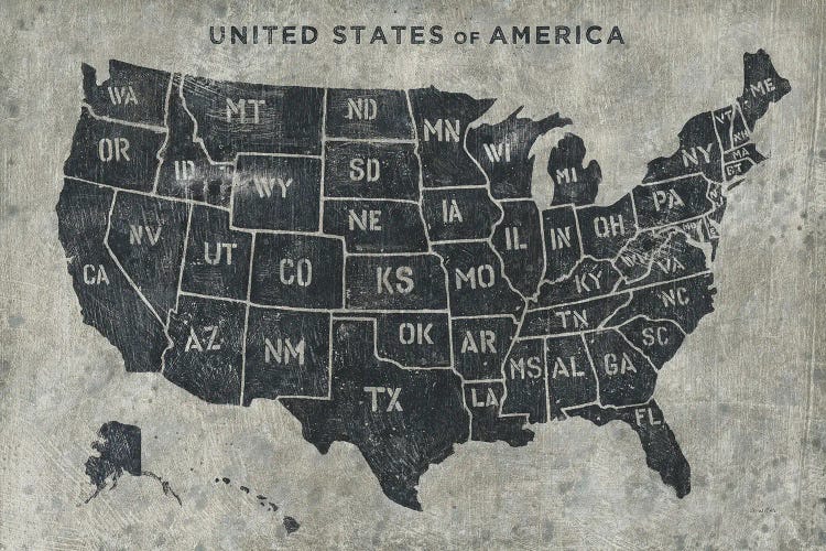 Grunge USA Map by James Wiens wall art