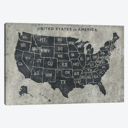 Grunge USA Map Canvas Print #JAW80} by James Wiens Canvas Art