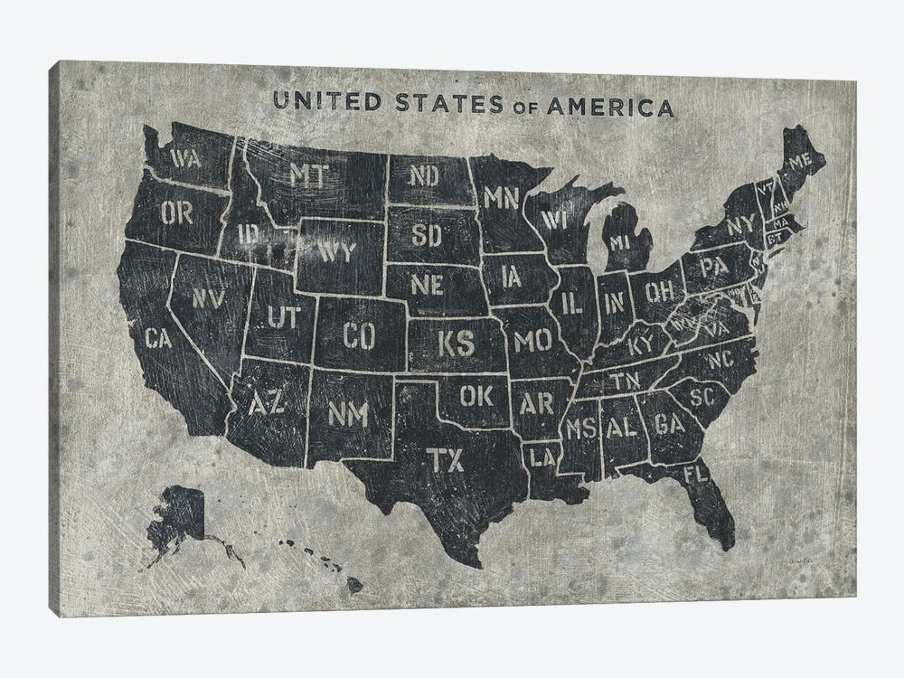 Grunge USA Map by James Wiens 1-piece Art Print