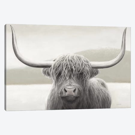 Highland Cow Neutral Canvas Print #JAW82} by James Wiens Canvas Artwork