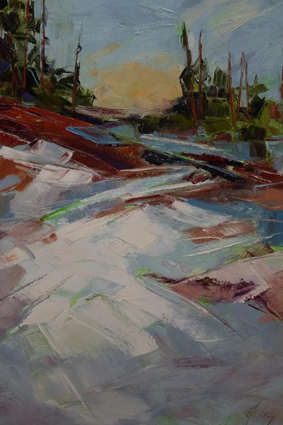 Pine Trees: Red Rocks And Snow by Jody Ahrens