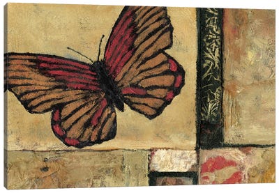 Butterfly In Red Canvas Art Print