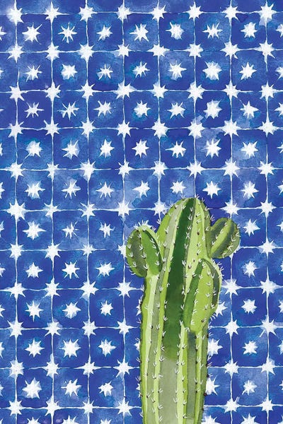 Blue Tile Agave by Jen Bucheli metal wall art