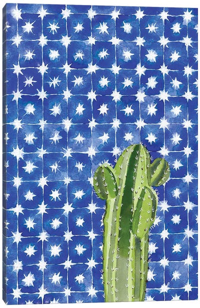 Blue Tile Agave Canvas Art Print - Jen Bucheli