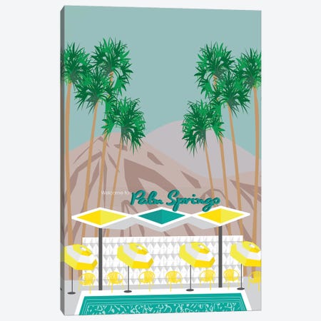 Palm Springs Pool Canvas Print #JBC17} by Jen Bucheli Canvas Wall Art