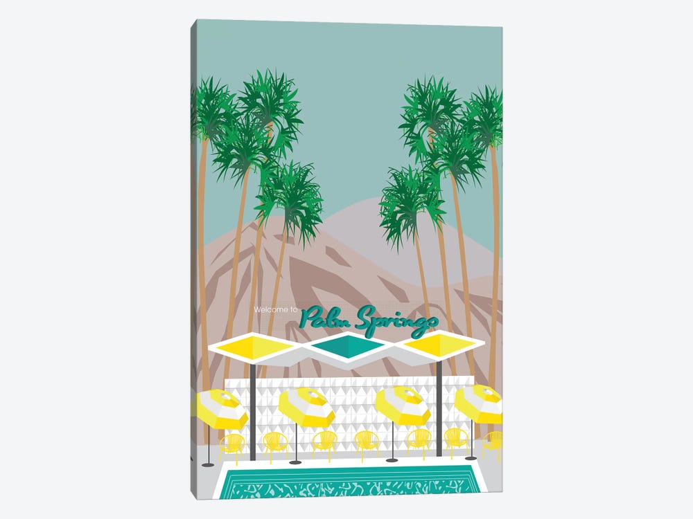Palm Springs Pool by Jen Bucheli 1-piece Canvas Print