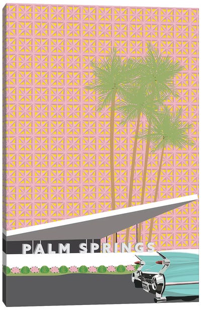 Palm Springs with Convertible Canvas Art Print - Mid-Century Modern Décor