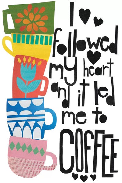 Heart And Coffee by Jen Bucheli canvas print