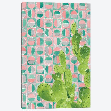 Pink Tile Agave Canvas Print #JBC20} by Jen Bucheli Canvas Artwork