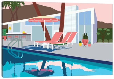 Pool Lounge I Canvas Art Print - Swimming Art