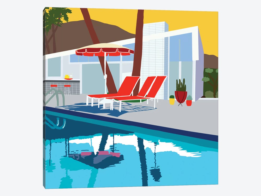 Pool Lounge II by Jen Bucheli 1-piece Canvas Print