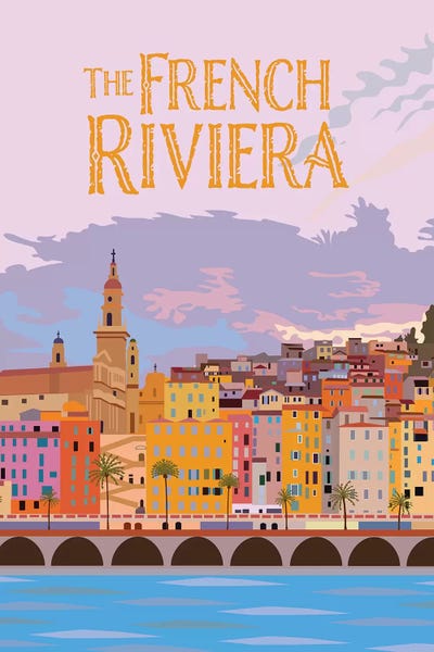 The French Riviera by Jen Bucheli metal wall art